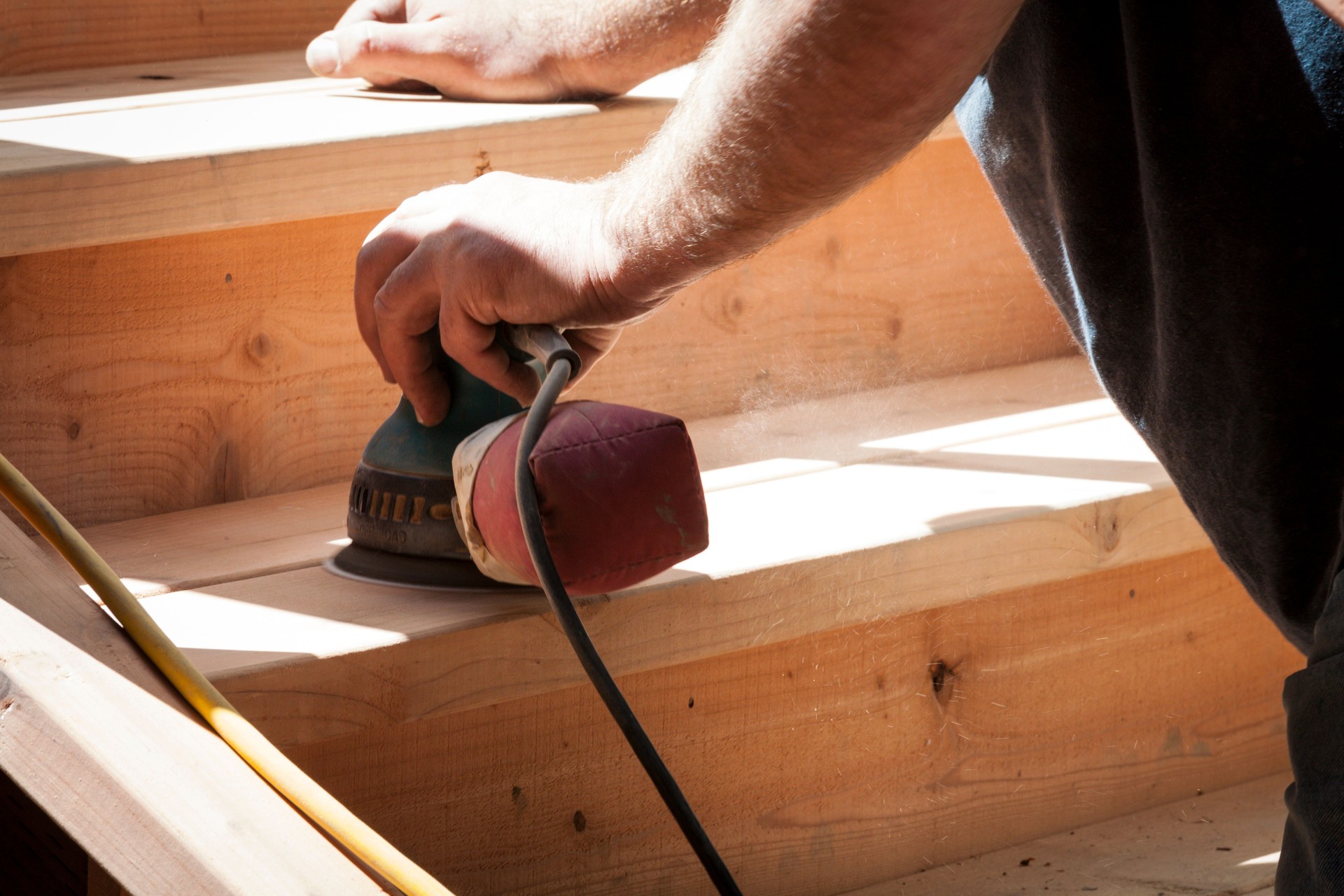 Sanding stairs